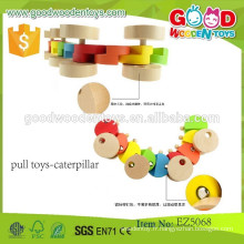 Jouet en bois classique en bois Toy Caterpillar en forme de bois Bébé en bois Bricolage Jouet pour animaux